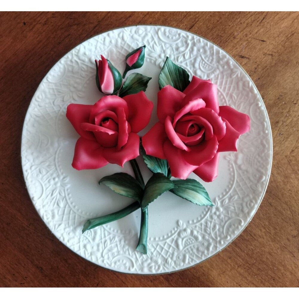 Vtg 80s Franklin Mint Porcelain Plate Legend Of Roses Capodimonte Limited Ed